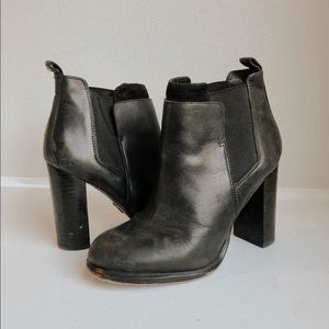 Black Leather Booties